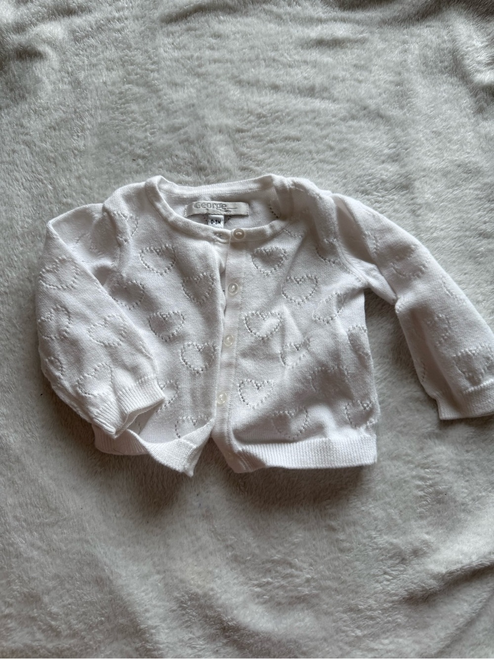 George Baby Girl White Button Up Sweater